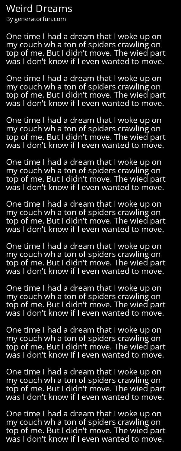 Weird Dreams