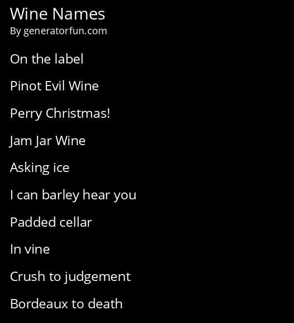 Wine Names