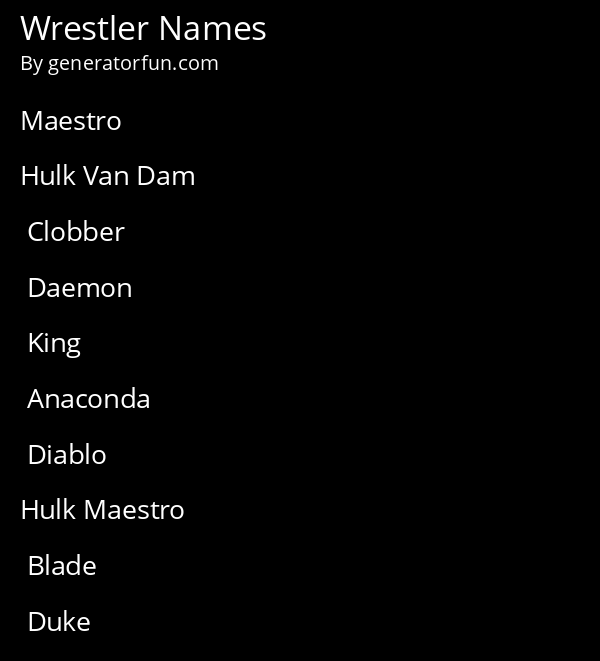 ai wrestler name generator