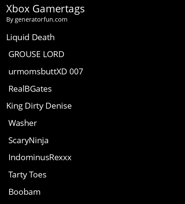 Xbox Gamertags