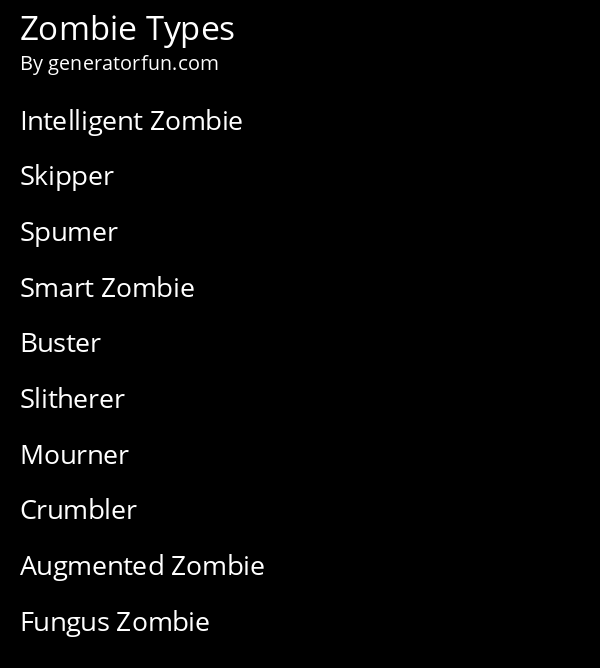 Zombie Types